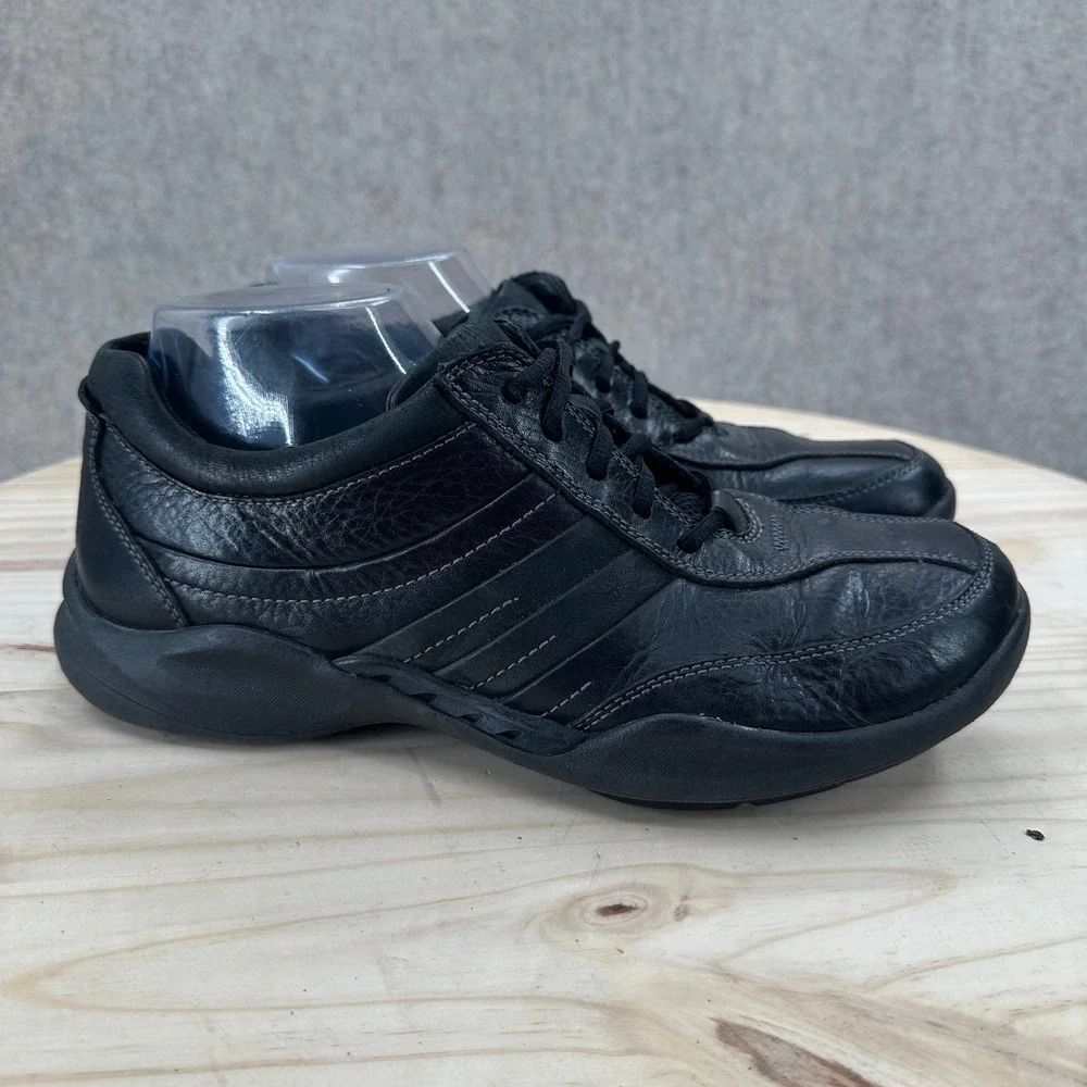 Clarks Clarks Wave Walk Mens 8M Black‎ Leather Lace Up Walking Shoes Sneakers